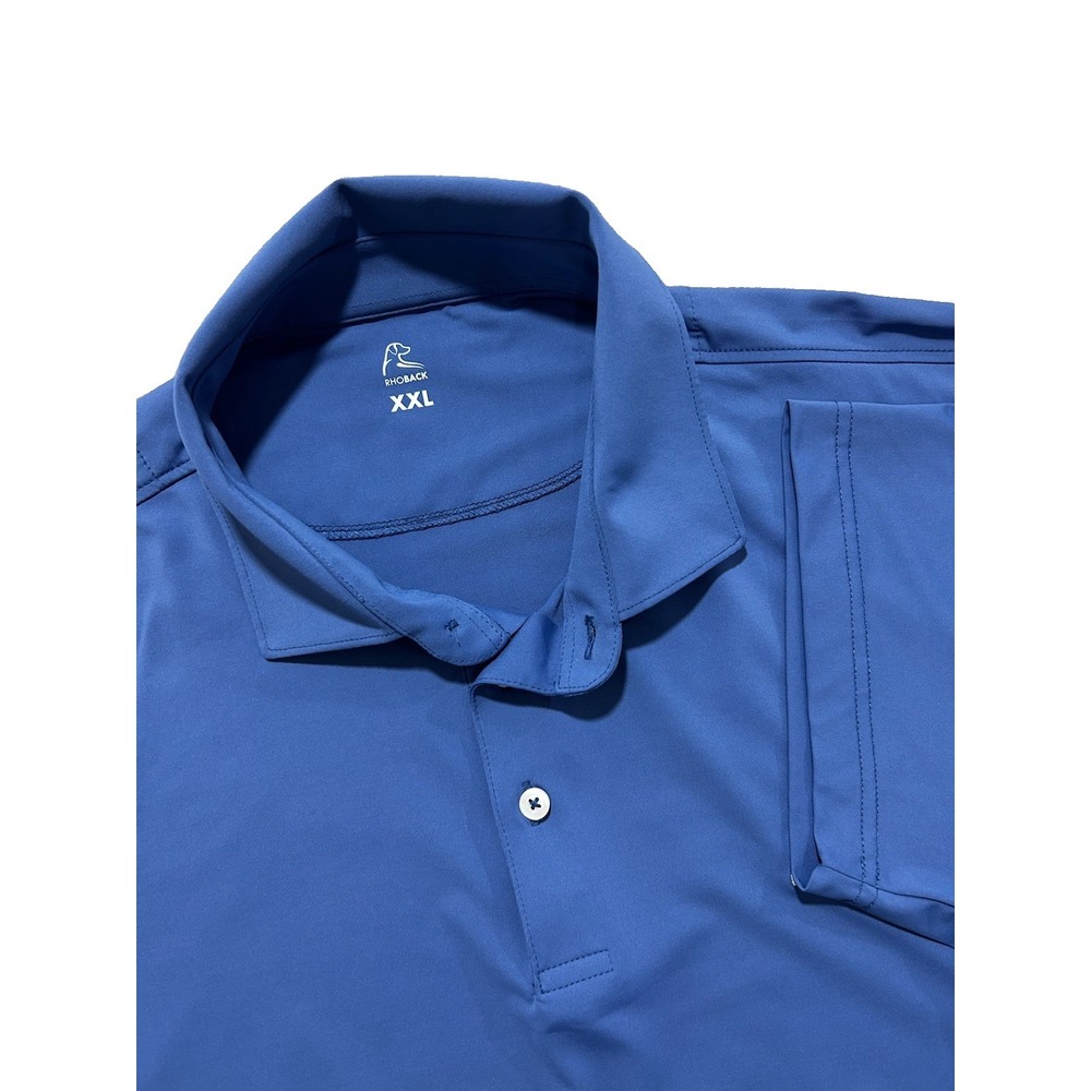 Rhoback Polo Shirt Men's XXL Blue Performance Stretch Golf
